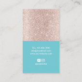 Stylistische Rose Gold & Türkis Splash Schere Visitenkarte (Rückseite)
