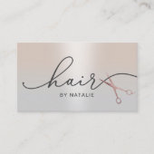 Stylistische Rose Goldschere klassischer Silbersal Visitenkarte (Vorderseite)