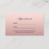 Stylistische Rose Goldschere Navy Ernennung Terminkarte (Rückseite)