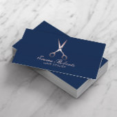 Stylistische Rose Goldschere Navy Ernennung Terminkarte