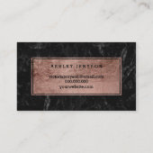 Stylistische Rose Goldtypografie aus schwarzem Mar Visitenkarte (Rückseite)