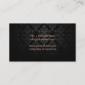 Stylistische Schere Elegante Rose Gold Glitzer Visitenkarte (Rückseite)