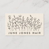 Stylistische Schere Elegante Wildblumen Cream Visitenkarte (Vorderseite)