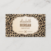 Stylistische Schere Hair Elegante Cream Leopard Pr Visitenkarte (Vorderseite)