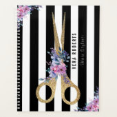 Stylistischer Glitzer Schere Schönheitssalon Blume Planer (Vorderseite)