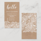 Stylistweißhallo Blumenkraftpapier-Typografie Visitenkarte (Vorne/Hinten)