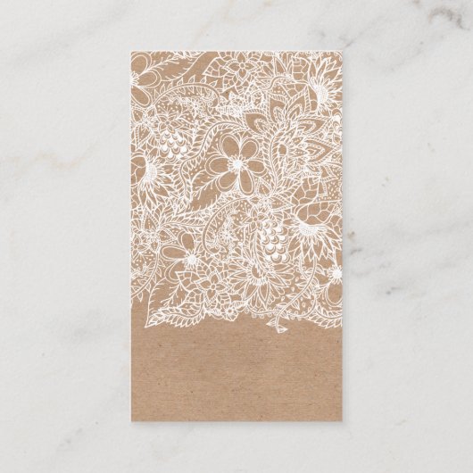 Stylistweißhallo Blumenkraftpapier-Typografie Visitenkarte (Rückseite)