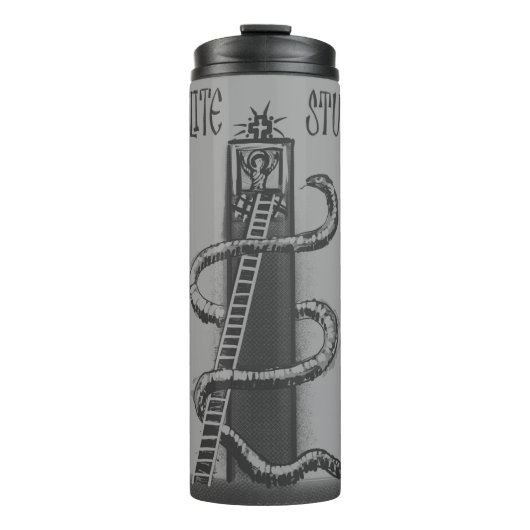 StyliteStudio Schwarz-Weiß-Logo Thermosbecher (Vorderseite)