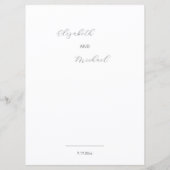 Stylized 3D Lily Flowers Blue Gold Menükarte (Rückseite)