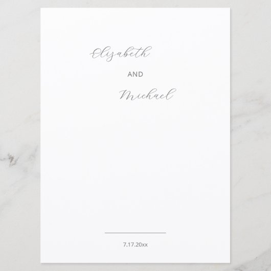 Stylized 3D Lily Flowers Blue Gold Menükarte (Rückseite)