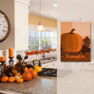 Stylized Autumn-Orange Pumpkin Canvas Print Leinwanddruck