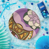 Stylized Axe and Flower Design Pappteller (Party)