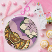 Stylized Axe and Flower Design Pappteller (Party)