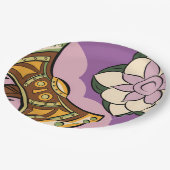 Stylized Axe and Flower Design Pappteller (Schrägansicht)