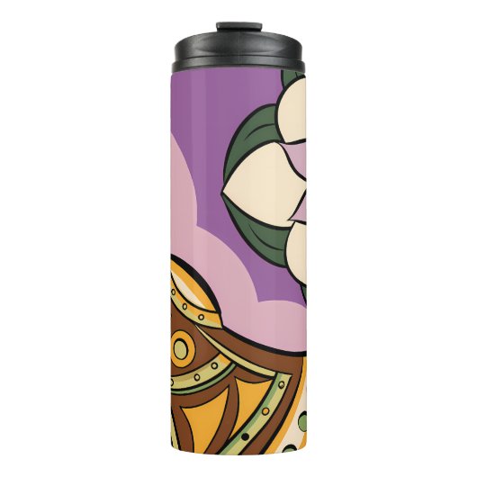 Stylized Axe and Flower Design Thermosbecher (Vorderseite)
