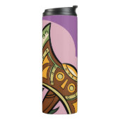 Stylized Axe and Flower Design Thermosbecher (Nach links gedreht)