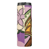 Stylized Axe and Flower Design Thermosbecher (Rückseite)