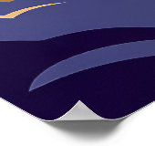 Stylized Bearded Figure Riding a Motorcycle Poster (Ecke)