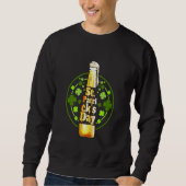 Stylized Beer Bottle And Shamrocks For St Patricks Sweatshirt (Vorderseite)