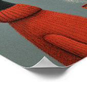 Stylized Black Dog Coffee Art Poster (Ecke)