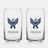 Stylized Blue Eagle "Freedom Within" Dosenglas (Vorderseite)