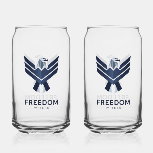Stylized Blue Eagle "Freedom Within" Dosenglas (Rückseite)