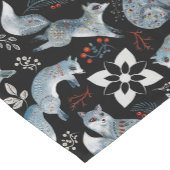 Stylized blue foxes with intricate floral designs Kurzer Tischläufer (Ecke)