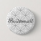 Stylized Blumen-Brautjungfern-Knopf Button (Vorderseite)