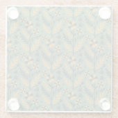 Stylized botanical orange and black floral pattern glasuntersetzer (Rückseite)