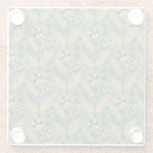 Stylized botanical orange and black floral pattern glasuntersetzer (Rückseite)