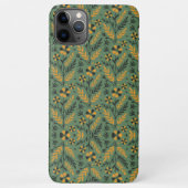 Stylized botanical orange and black floral pattern iPhone hülle (Rückseite)