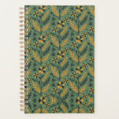 Stylized botanical orange and black floral pattern planer (Vorderseite)