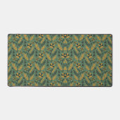 Stylized botanical orange and black floral pattern schreibtischunterlage (Vorderseite)