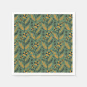 Stylized botanical orange and black floral pattern serviette (Vorderseite)