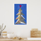 Stylized Christmas Tree Mid-Century Matchbox Label Poster (Küche)