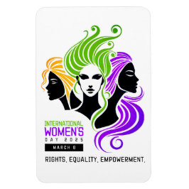 Stylized Colorful Trio of Women IWD 2025 Magnet