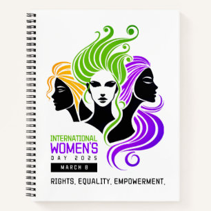 Stylized Colorful Trio of Women IWD 2025 Notizblock