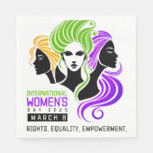 Stylized Colorful Trio of Women IWD 2025 Serviette (Vorderseite)
