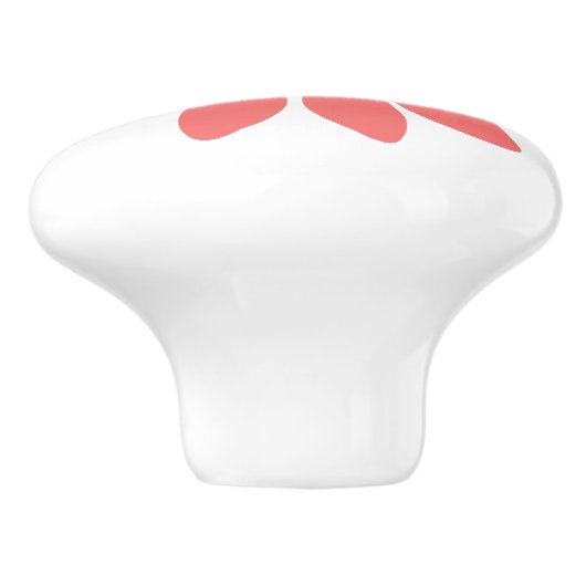 Stylized Coral Daisy with Peach Center Keramikknauf (Seitenansicht)