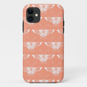 Stylized Deco butterfly - orangefarbene Coral Case-Mate iPhone Hülle