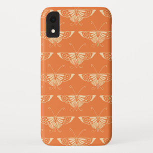 Stylized Deco butterfly - orangefarbene Coral iPhone XR Hülle
