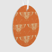 Stylized Deco butterfly - orangefarbene Coral Ornament (Vorderseite)