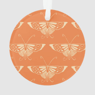 Stylized Deco butterfly - orangefarbene Coral Ornament