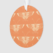 Stylized Deco butterfly - orangefarbene Coral Ornament (Vorderseite)