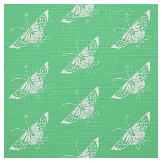 Stylized Deko-Schmetterling, Minzen-Grün Stoff (Muster)