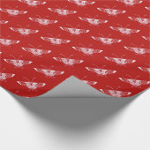 Stylized Dekoschmetterling - chinesisches Rot Geschenkpapier (Ecke)