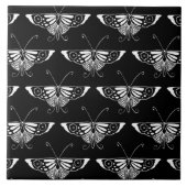 Stylized Dekoschmetterling - Schwarzweiss Fliese (Vorderseite)