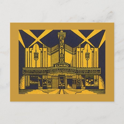 STYLIZED EL MIRO THEATER SANTA MONICA CA Postcard Postkarte (Vorderseite)