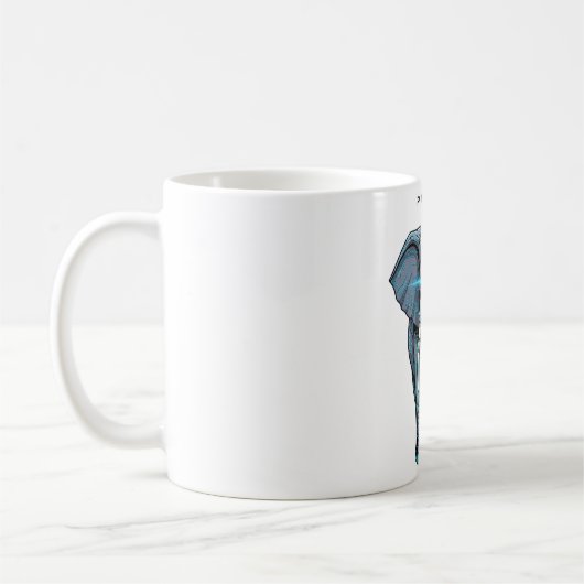 Stylized Elephant Graphic with Power Theme Kaffeetasse (Links)
