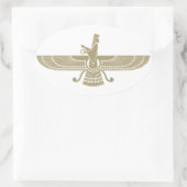 Stylized Faravahar Ovaler Aufkleber (Tasche)